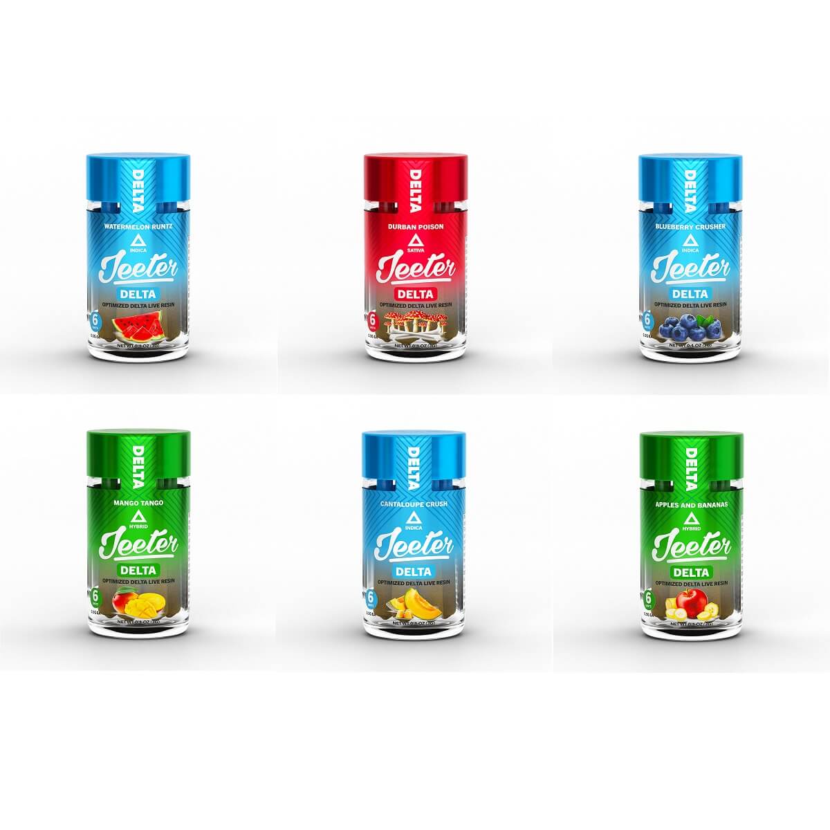 Baby Jeeter Pre-Rolls THCA Live Resin | 0.5 Gram | 6 Pack | 6 Count Display