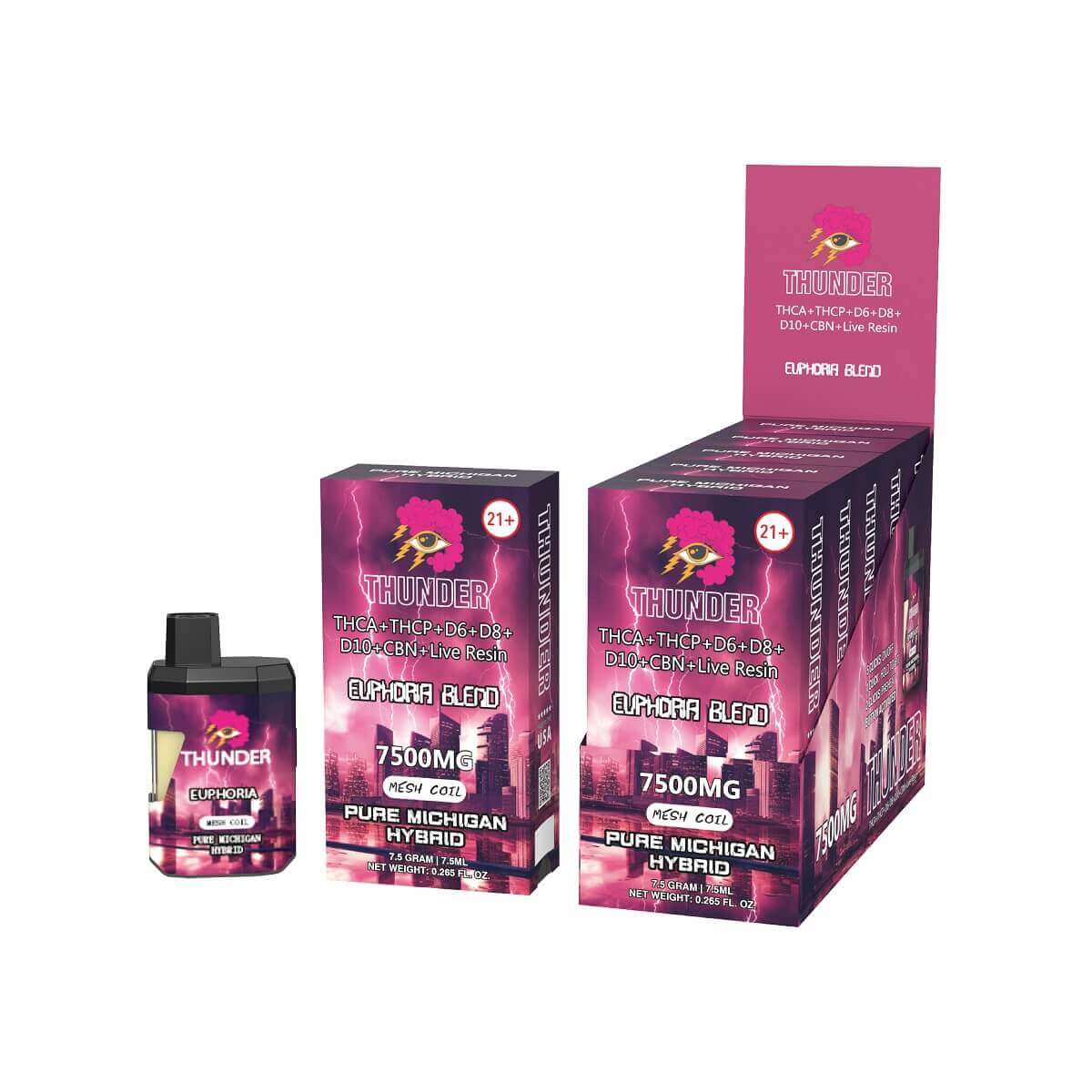 Thunder Euphoria Blend Disposables | 7500 Gram | 5 Count Display