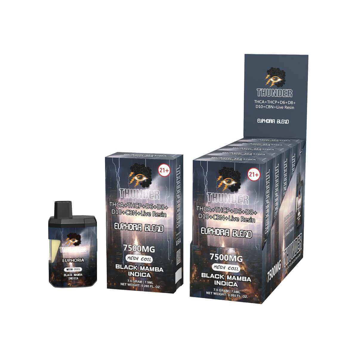 Thunder Euphoria Blend Disposables | 7500 Gram | 5 Count Display