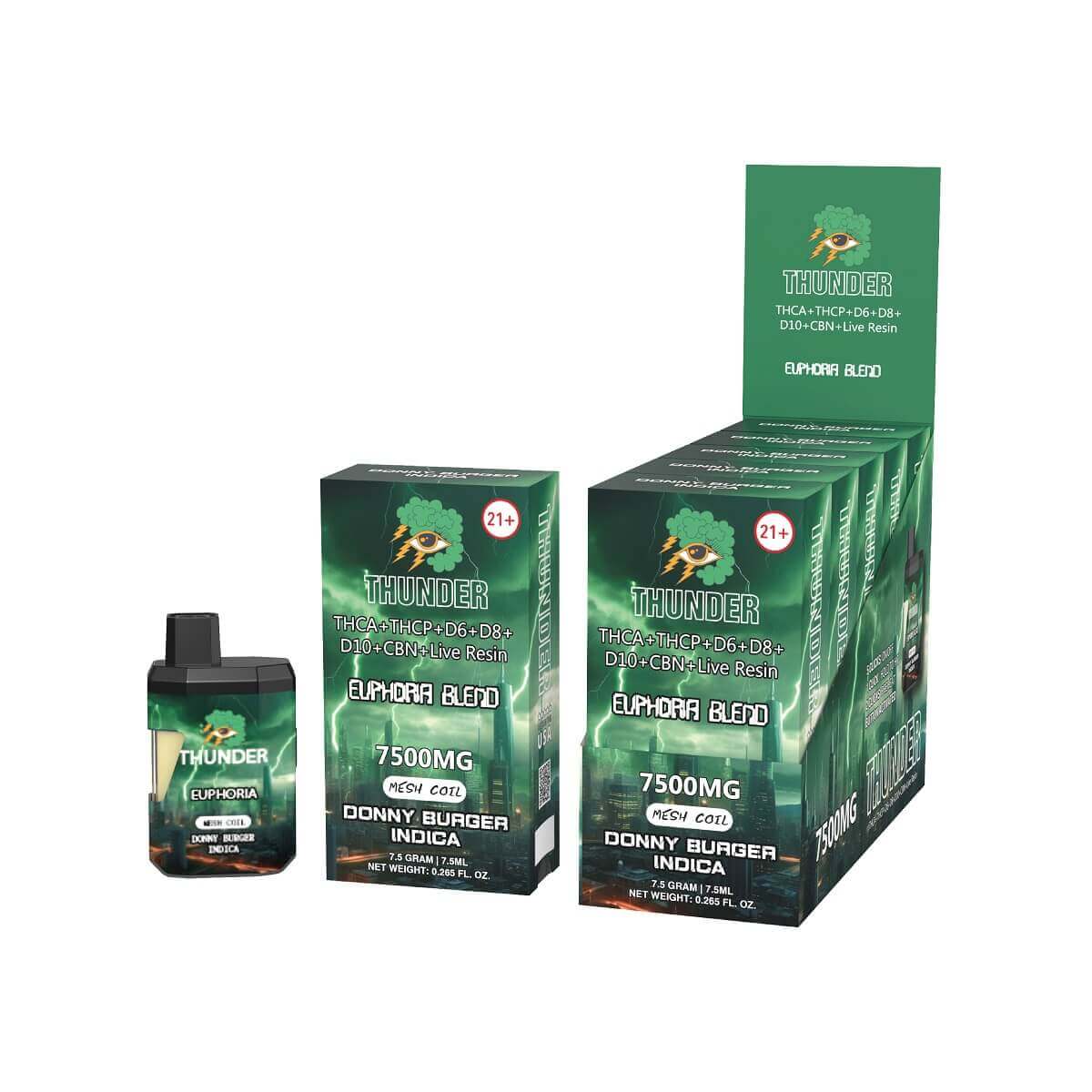Thunder Euphoria Blend Disposables | 7500 Gram | 5 Count Display