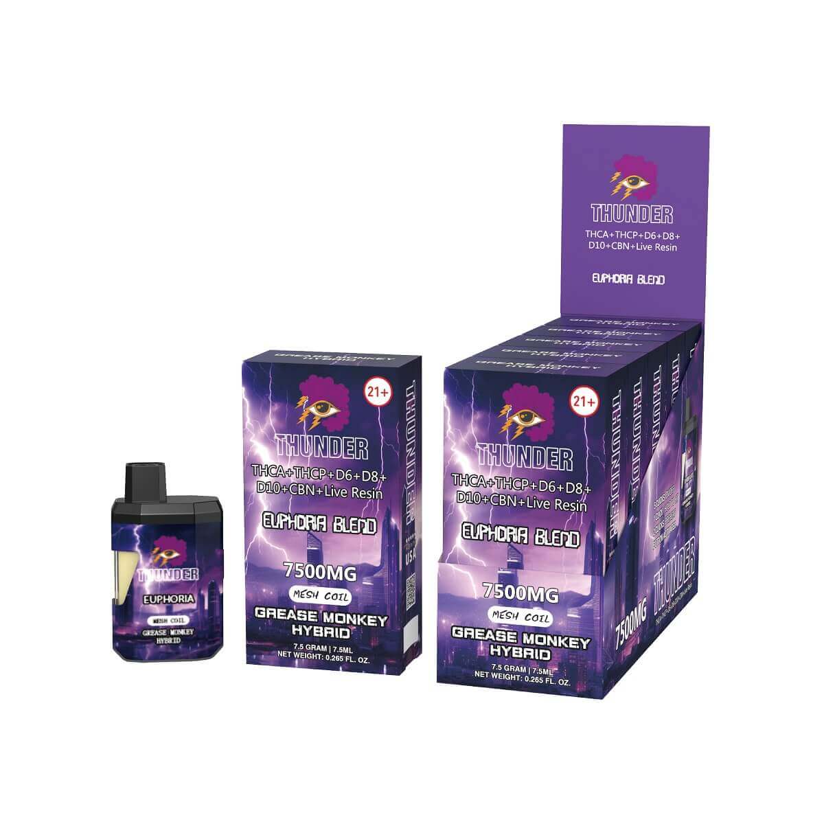 Thunder Euphoria Blend Disposables | 7500 Gram | 5 Count Display