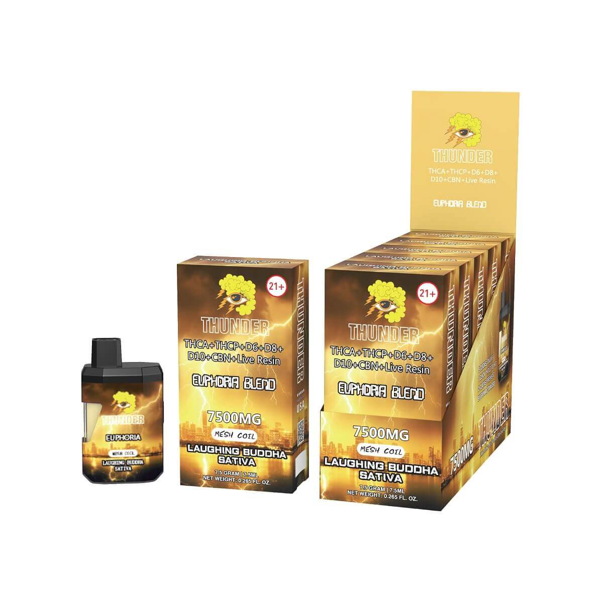 Thunder Euphoria Blend Disposables | 7500 Gram | 5 Count Display
