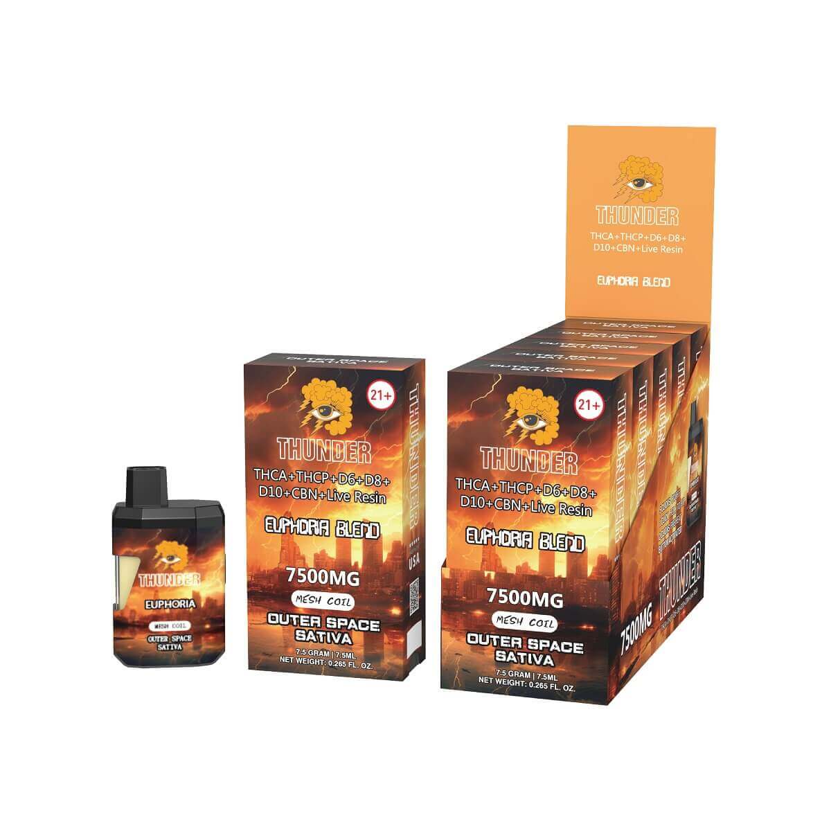 Thunder Euphoria Blend Disposables | 7500 Gram | 5 Count Display