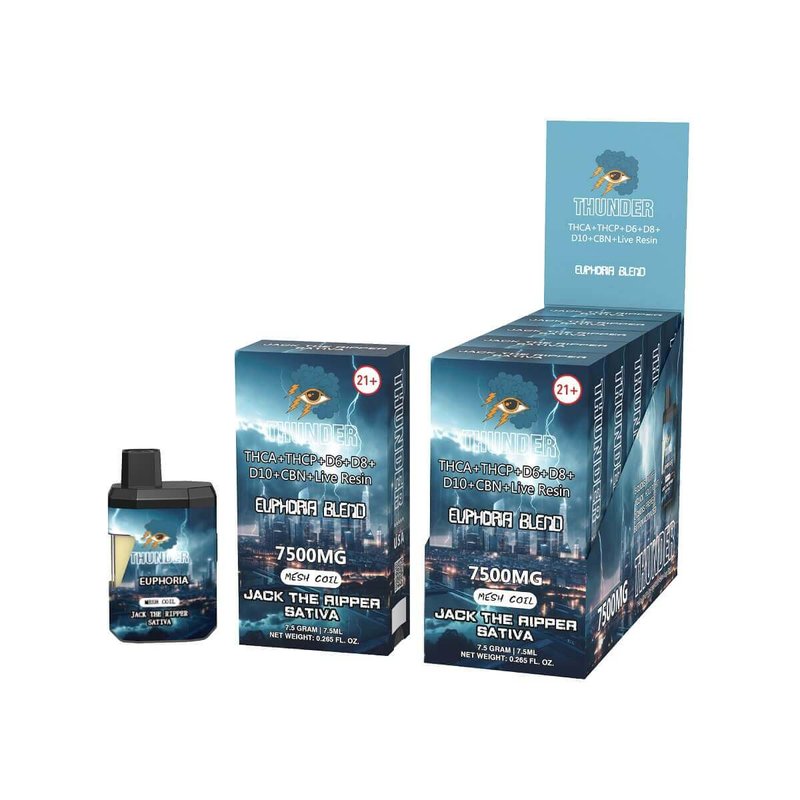 Thunder Canna Thunder Euphoria Blend Disposables 7500 Gram wholesale disposables retail distribution - packaging view