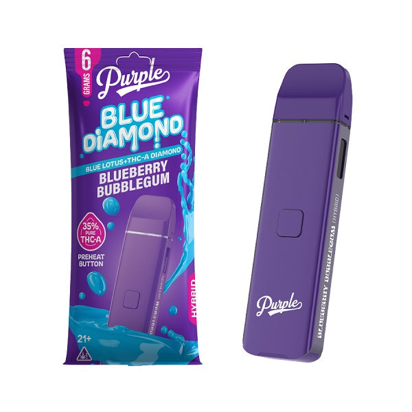 Purple Blue Diamond Disposable | THCA + Blue Lotus | 6 Grams | 5 Count Display