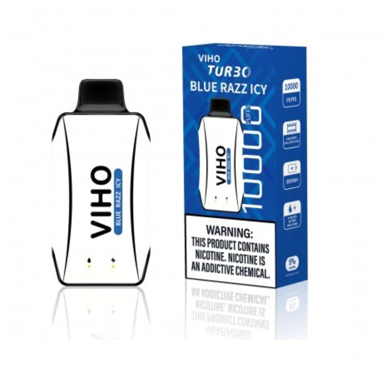 Viho Turbo Disposable | 10000 Puffs | 5% Nicotine | 5 Count Display | Blue Razz Icy