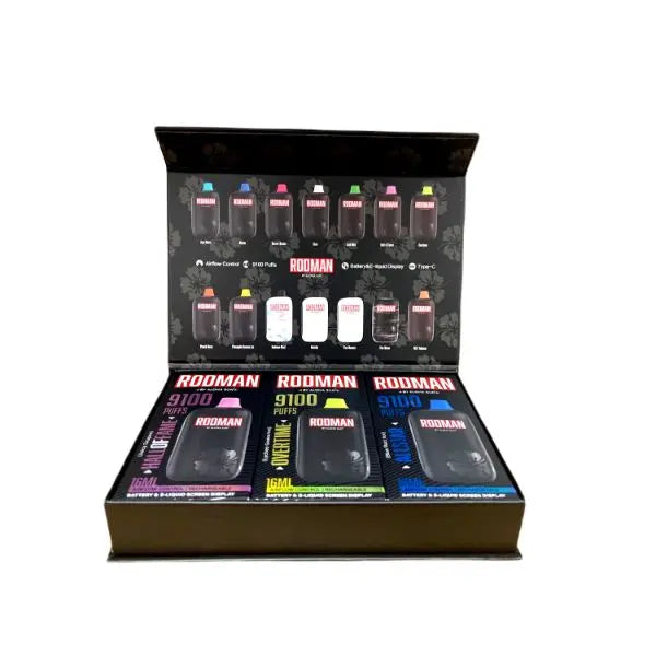 Rodman by Aloha Sun 9100 Puffs Disposable 3-Pack Sample Box wholesale flavors