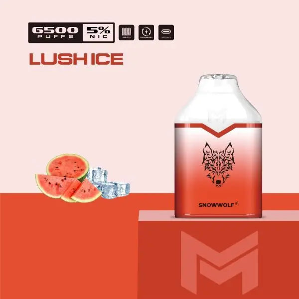 Lush Ice Snowwolf Mino 6500 Puffs Single Disposable Bulk Price!