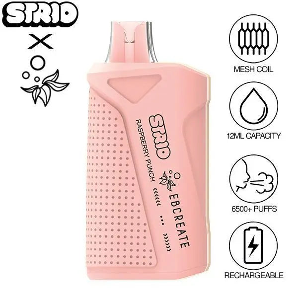 Raspberry Punch Strio EbCreate 6500 Puffs Flavors