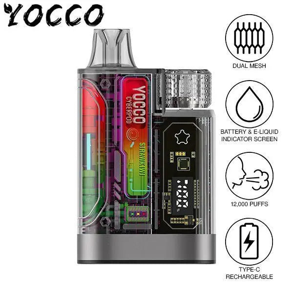 Yocco Cyberpod 12k Disposable Pack of 5 Strawkiwi