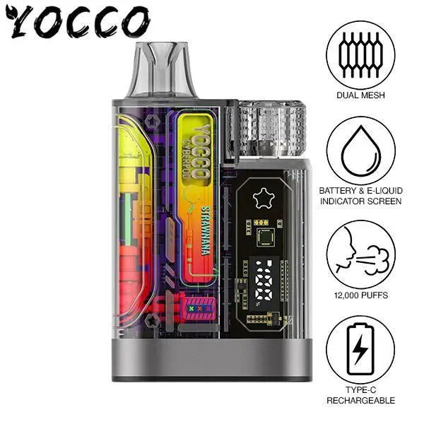 Yocco Cyberpod 12k Disposable Pack of 5 Strawnana