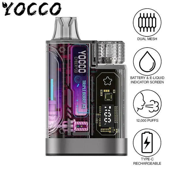 Yocco Cyberpod 12k Disposable Pack of 5 Triple Berry Ice