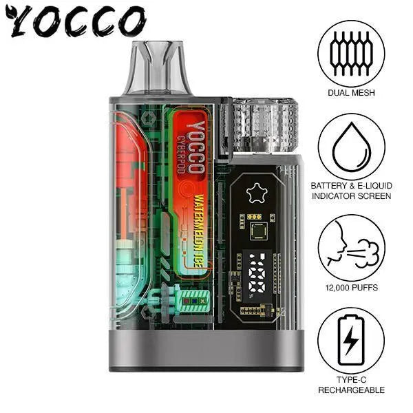 Yocco Cyberpod 12k Disposable Pack of 5 Watermelon Ice